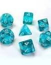 7 Teal w/white Translucent Polyhedral Dice Set - CHX23085